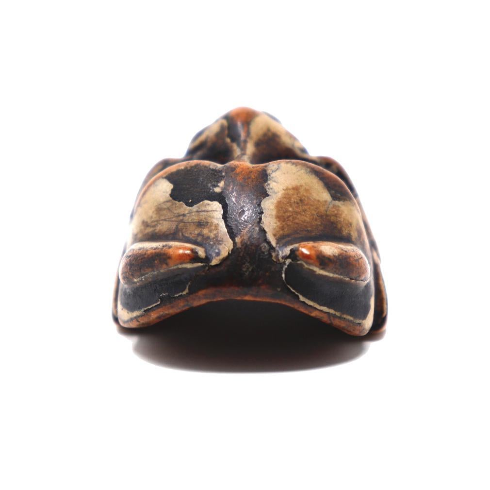 Antique Japanese Wood Miniature Mask Netsuke For Sale 3