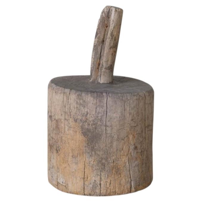 Antique Japanese Wood Pounding Mallet, Early 1900s
