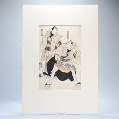 Antique Japanese Woodblock - Actors - Utagawa Kuniyoshi Japanese, 1797-1861