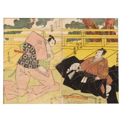 Antiker japanischer Holzschnitt von Utagawa Kunisada I., 19. Jahrhundert