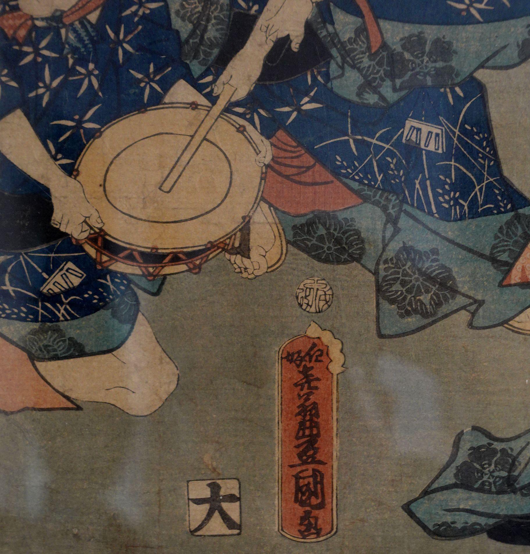 19th Century Antique Japanese Woodblock by Utagawa Toyokuni III (1786~1864), 三代歌川豊国 Ric.J006 For Sale