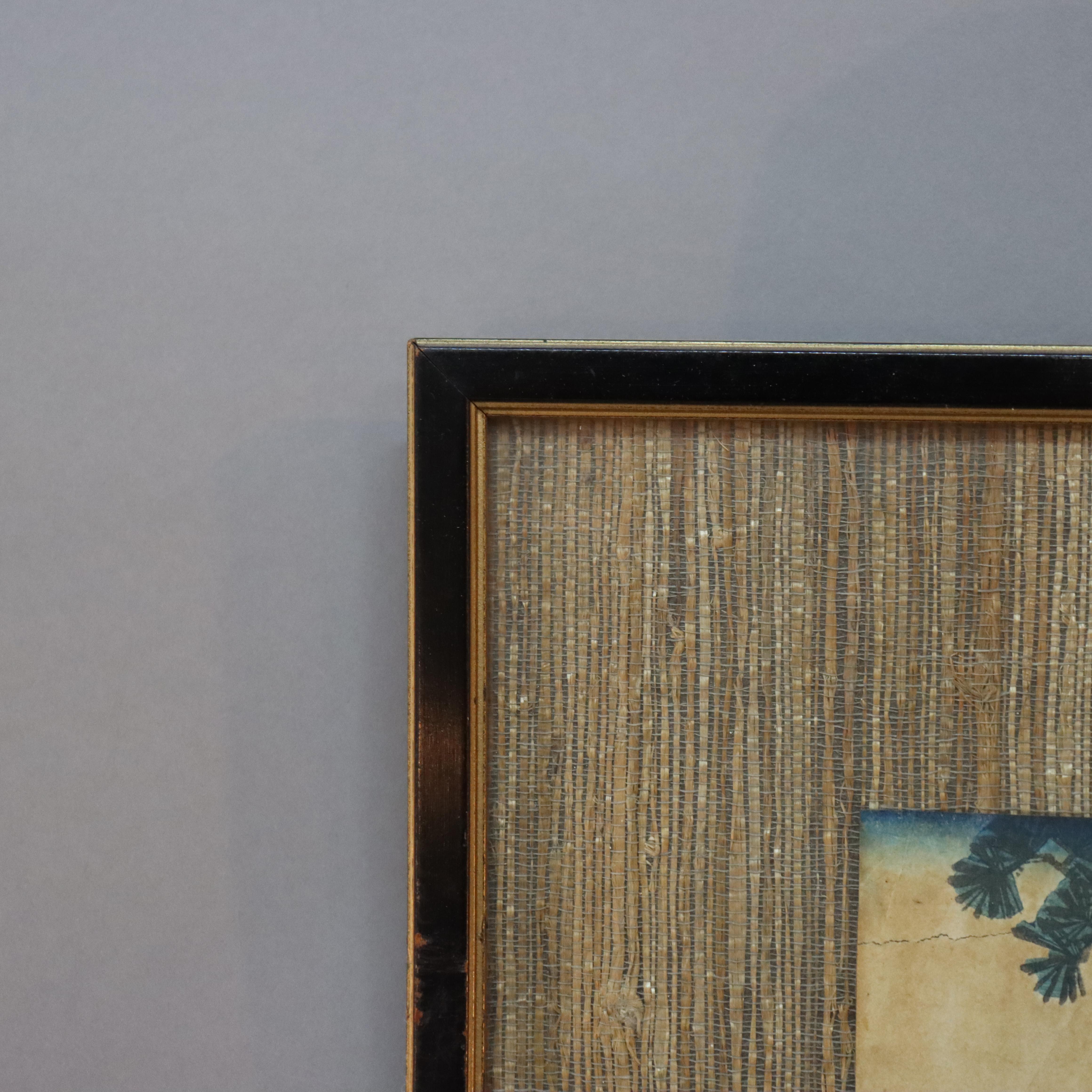 Ancienne gravure sur bois japonaise de 2 femmes signée par Utagawa Kurisa en vente 1