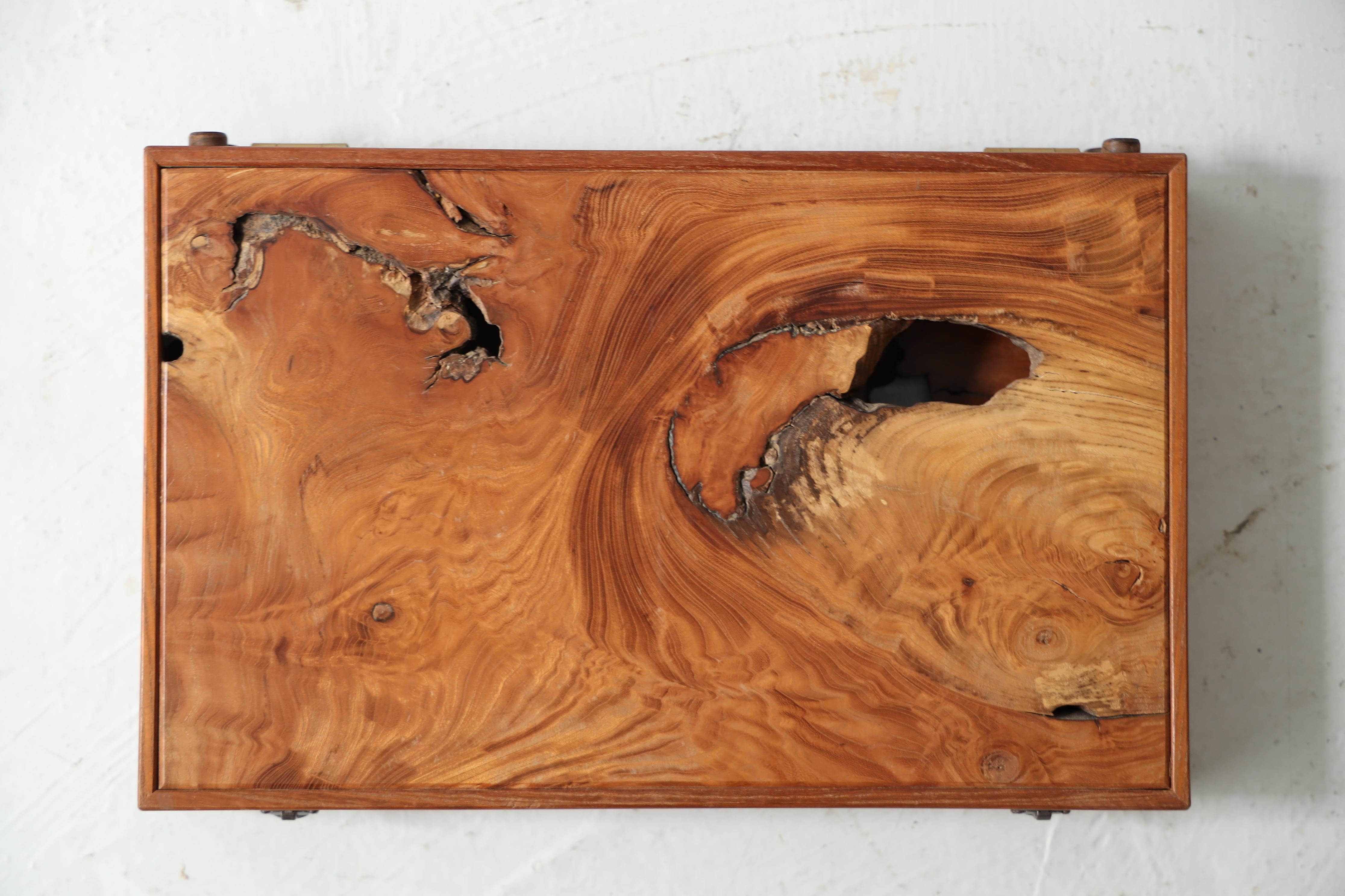 Antica scatola giapponese in legno , Japandi, Wabi-sabi in vendita 4