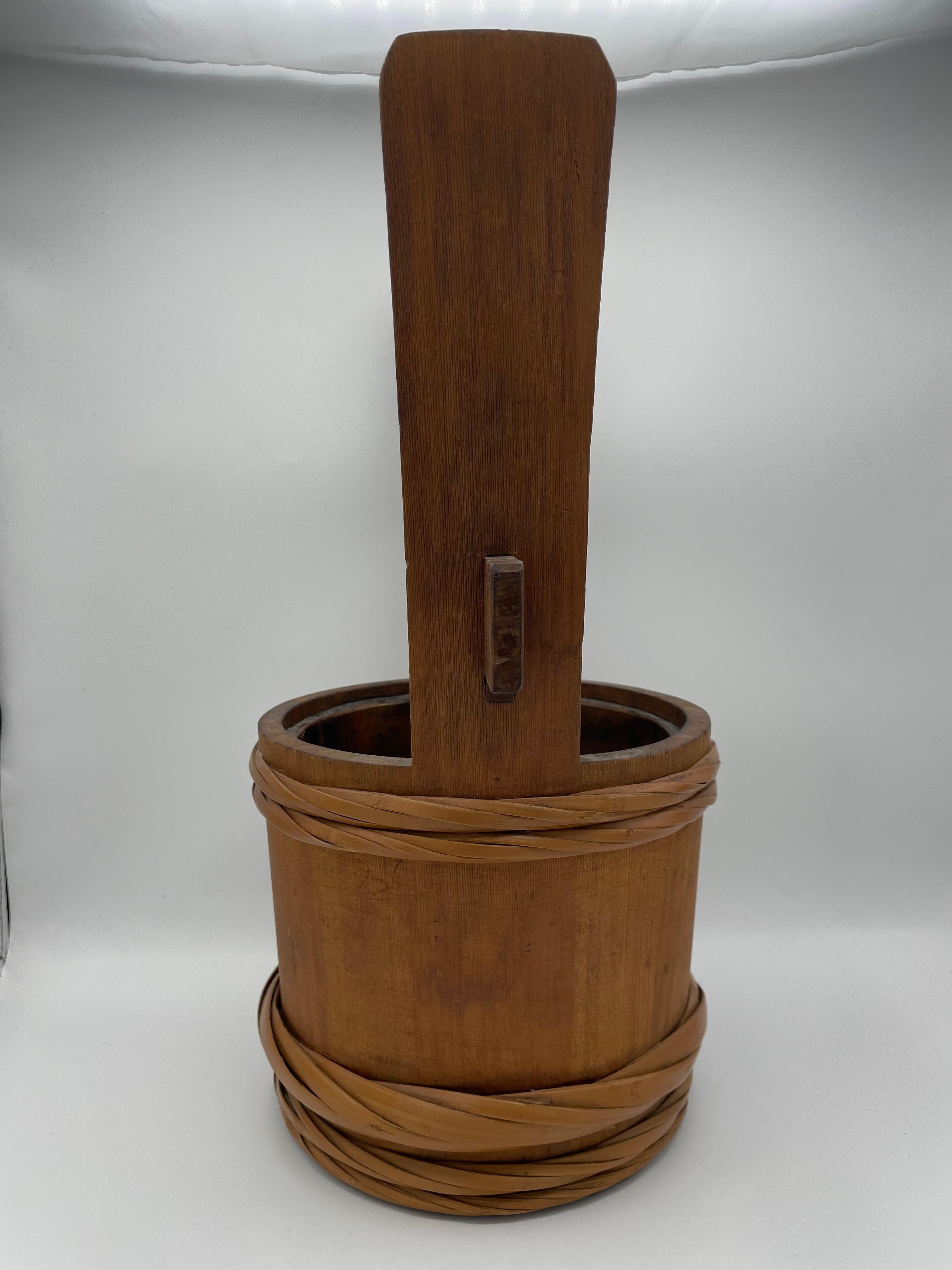 Antique Japanese Wooden Bucket 1950s-1970s 2