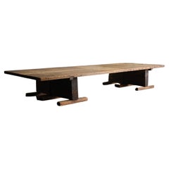 Antico tavolino giapponese in legno / inizio XX secolo / tavolino da divano Wabi-sabi