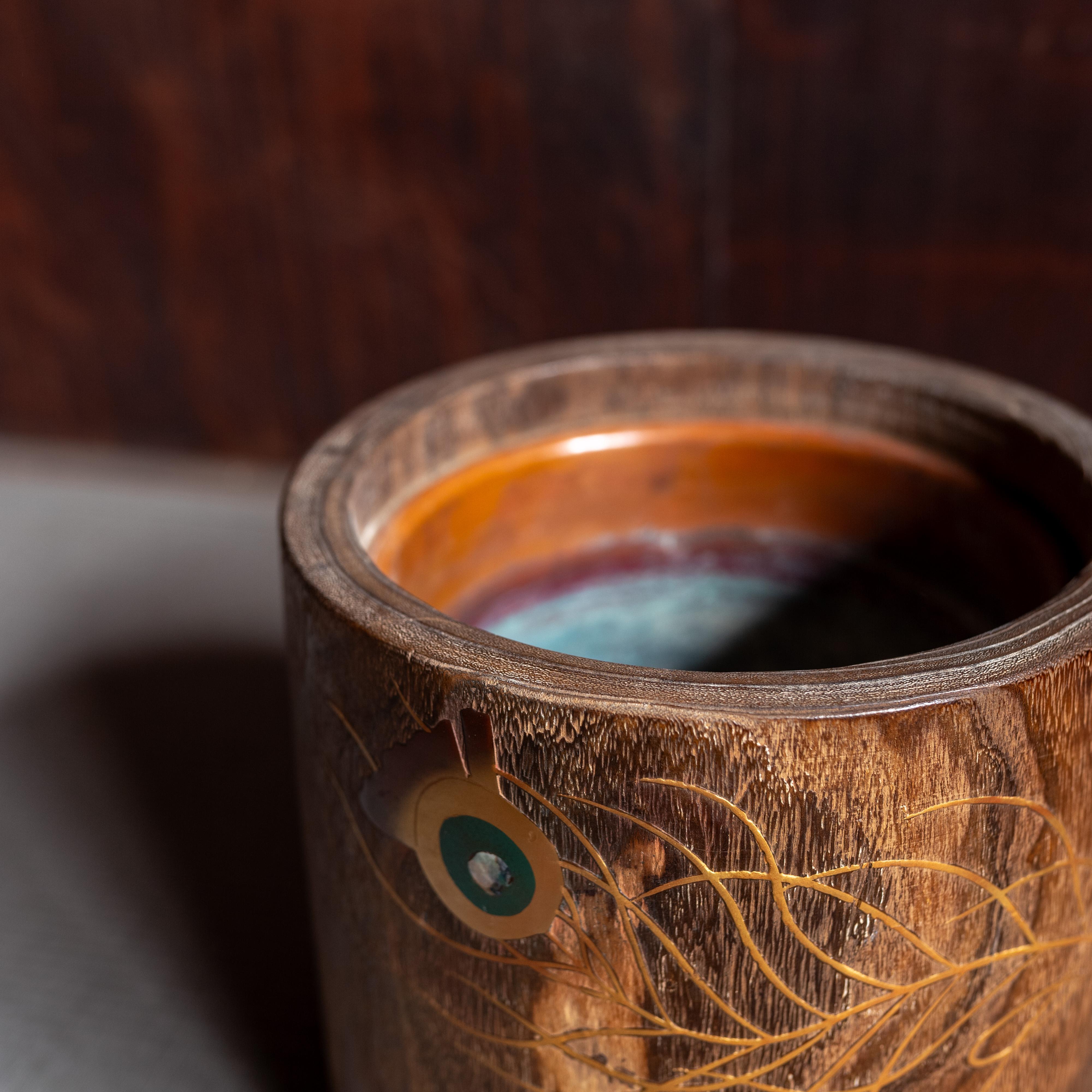 Antico Hibachi giapponese in legno, Giappone, Wabi Sabi, XX secolo in vendita 1