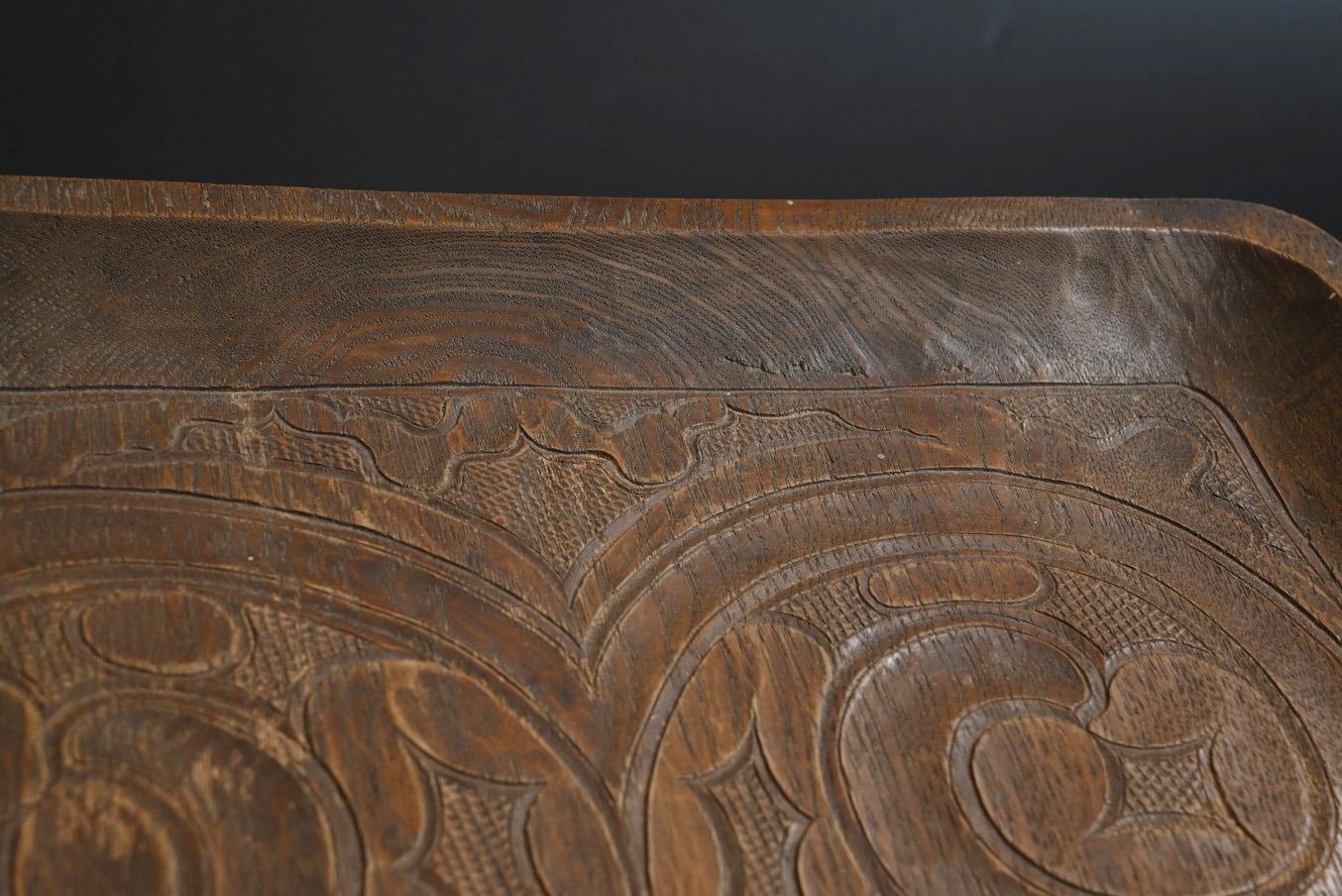 Ancien plateau japonais en bois de Hokkaido Ainu / début du 20e siècle/MINGEI en vente 5