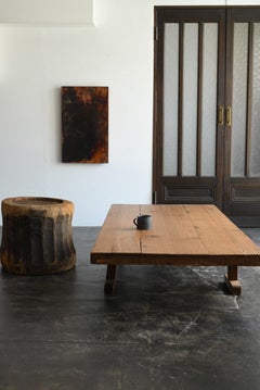 Antique Japanese wooden large low table / 1900-1920 / sofa table