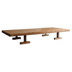 Vintage Japanese wooden large low table / 1900-1920 / sofa table