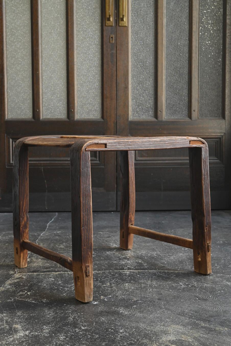 Meiji Antica sedia giapponese in legno a traliccio / 1868-1920 / Sgabello semplice e rustico in vendita