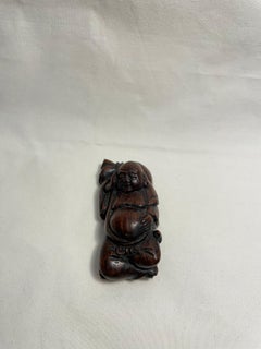 Antique Japanese Wooden Netsuke 'Hotei', 1920s