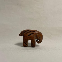 Antique Japanese Wooden Netsuke 'Small Elephant' 1920s Taisho era