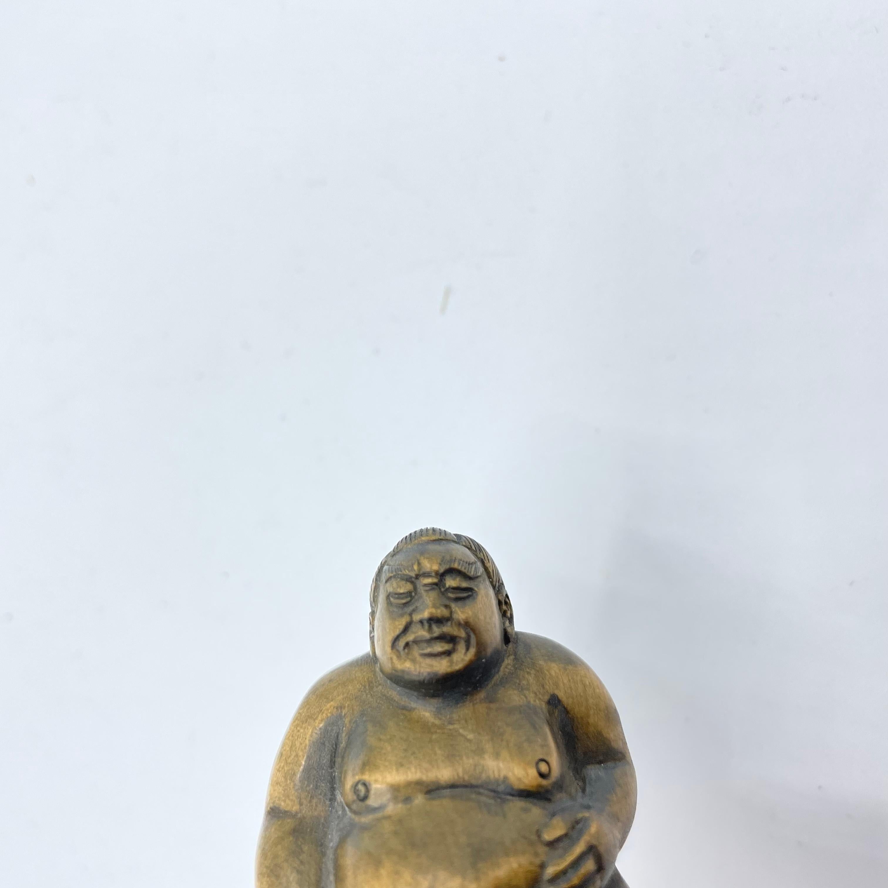 Antique Japanese Wooden Netsuke 'Sumo wrestler' Edo Era, 1800s 1