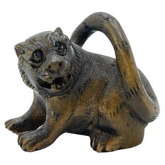 Antique Japanese Wooden Netsuke 'Tiger' Meiji Era 1900s