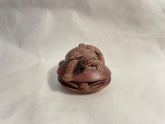 Antique Japanese Wooden Netsuke 'Turtles and Shell', 1920s