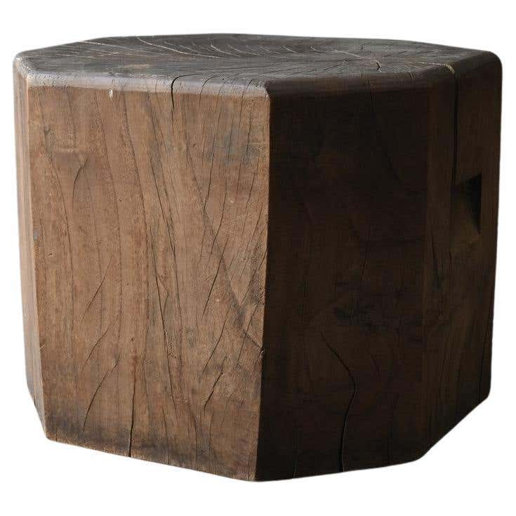 Octagonal Stool Antique Japanese wooden octagonal stool/20th century/Display stand For ...