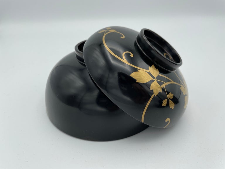 Antique Japanese Wooden Soup-Bowl with Wajima-Nuri, Japanese