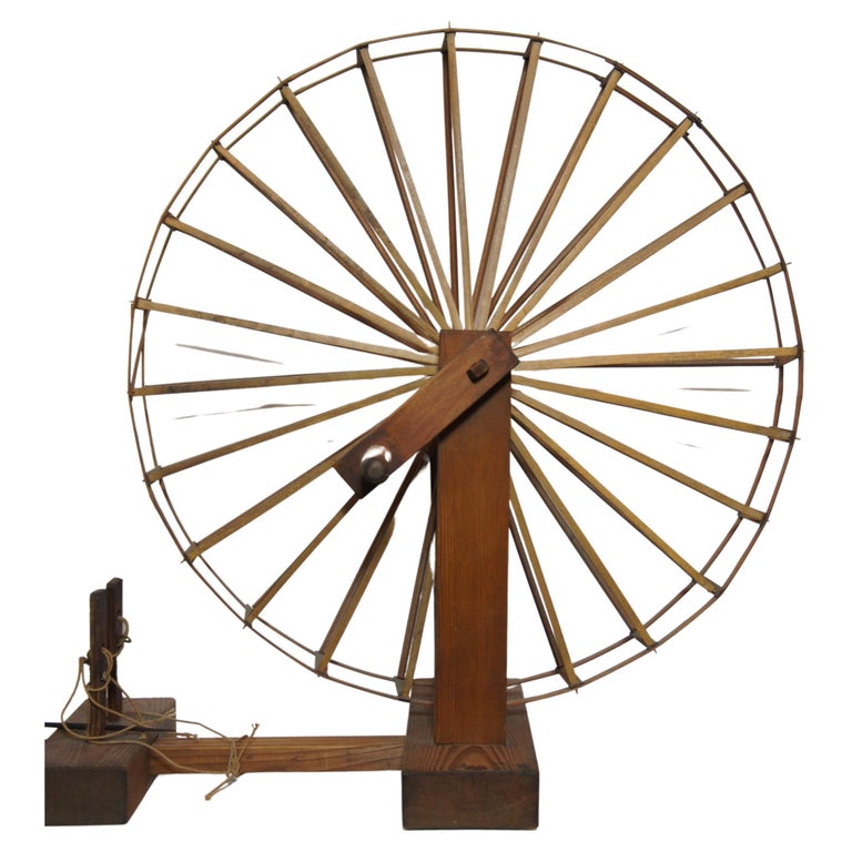 Antique Japanese Wooden Spinning Wheel Showa Era, 1960s For Sale at 1stDibs