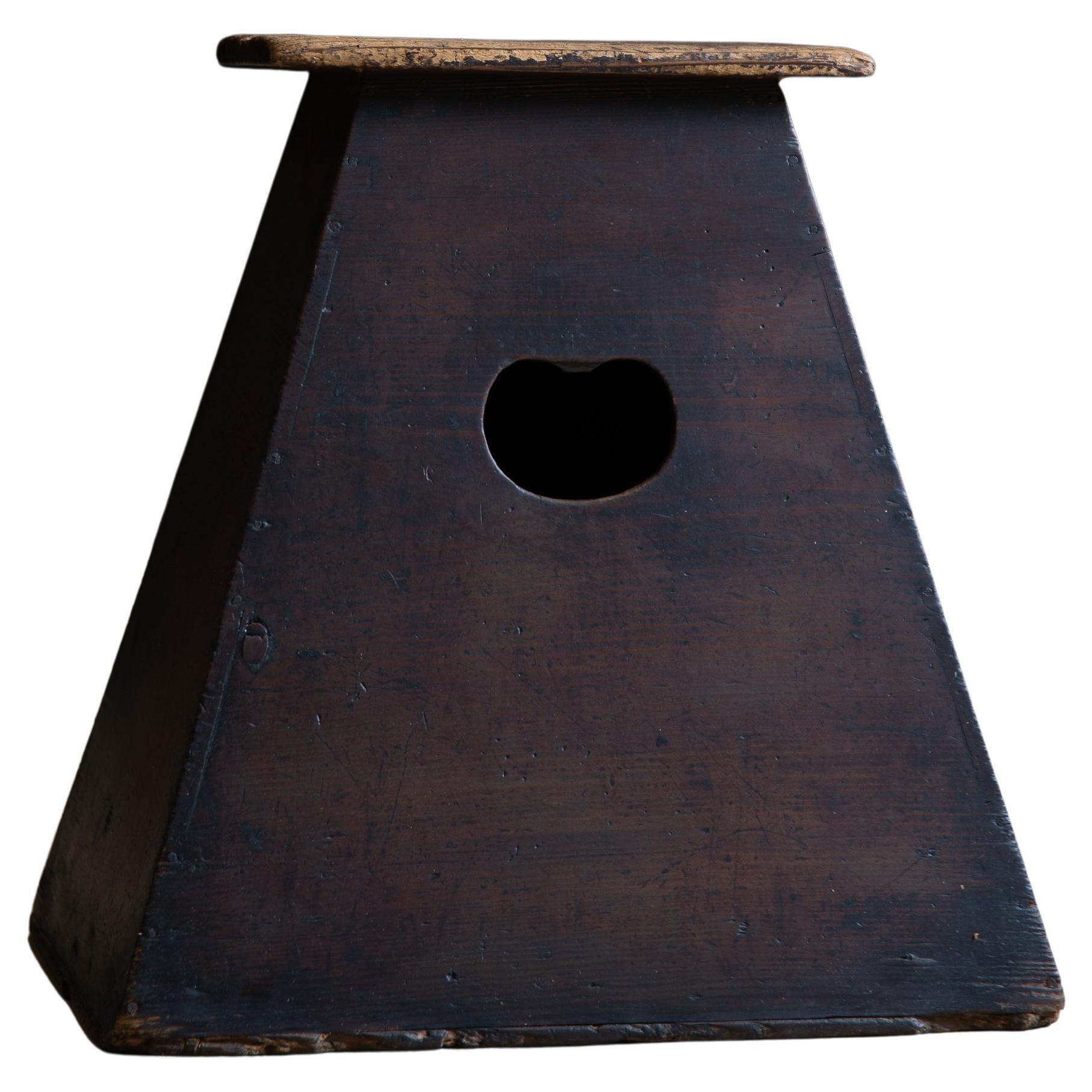 Antique Japanese wooden step stool, Fumidai wabi sabi organic mingei