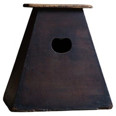 Antique Japanese wooden step stool, Fumidai wabi sabi organic mingei