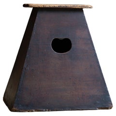 Antique Japanese wooden step stool, Fumidai wabi sabi organic mingei