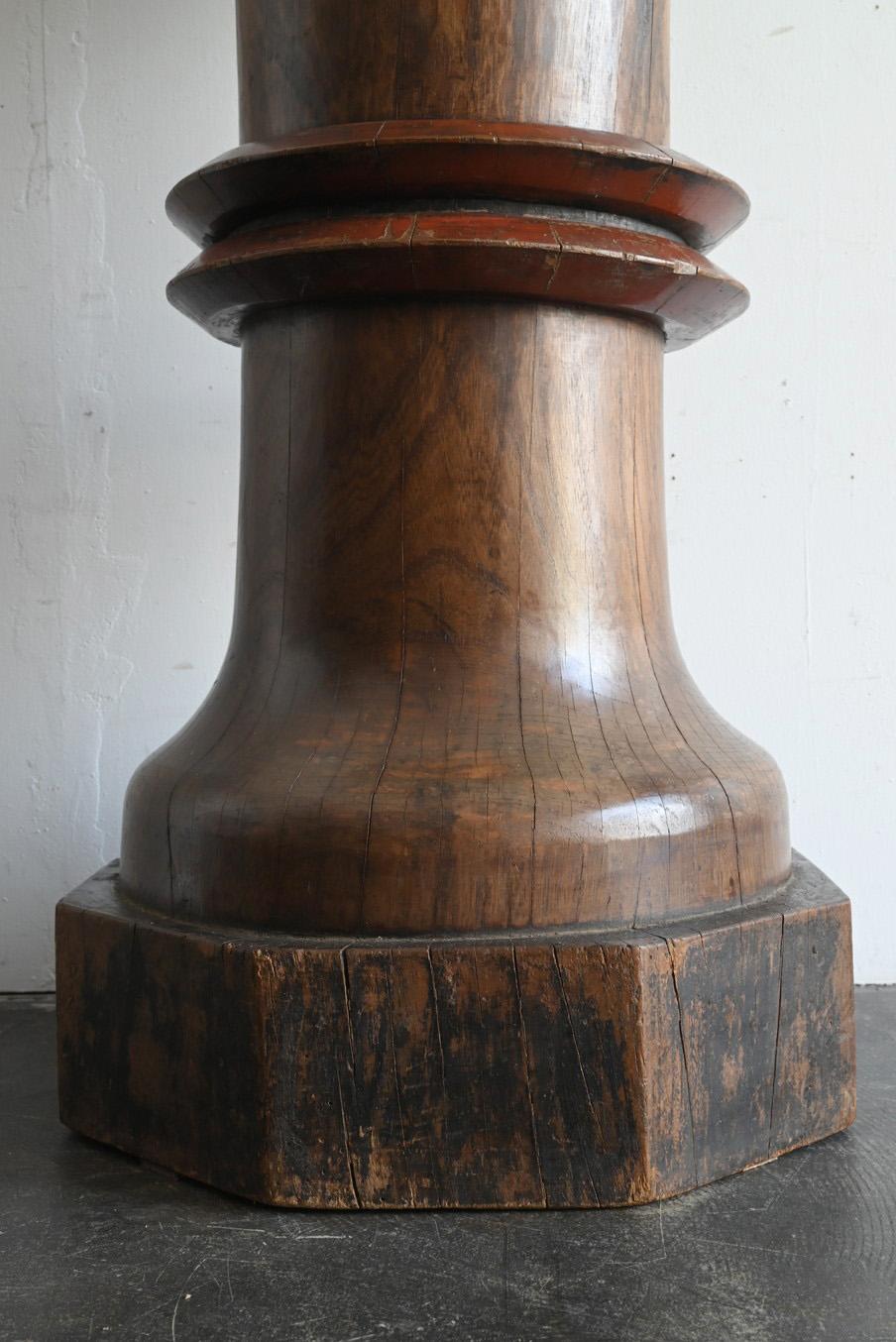 Antique Japanese wooden temple pillar object / 19th century / large decoration In Good Condition For Sale In Sammu-shi, Chiba