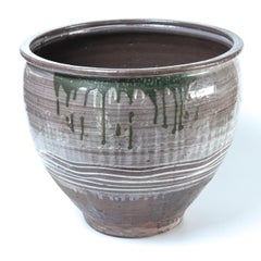 Antique Japanese Yumino Wax Bean Storage Jar