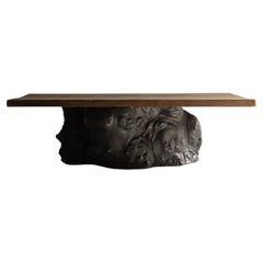 Antique Japanese zelkova and horse chestnut low table / Meiji-Taisho period