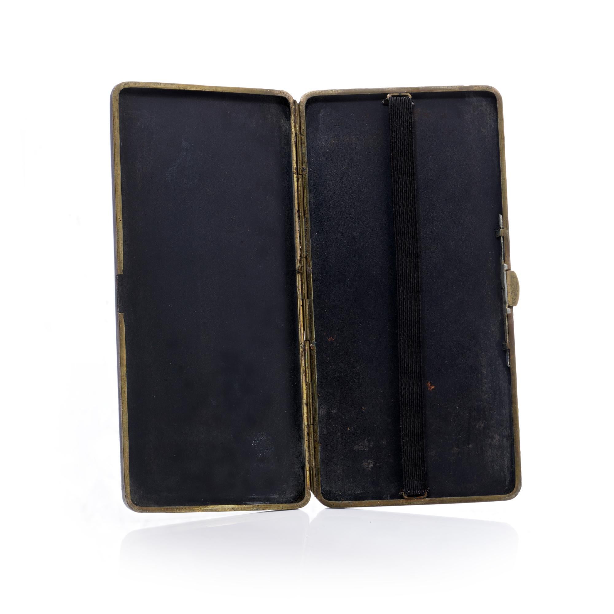 20th Century Japanese 19th century Komai 24kt. gold and silver Damascene cigarette case For Sale