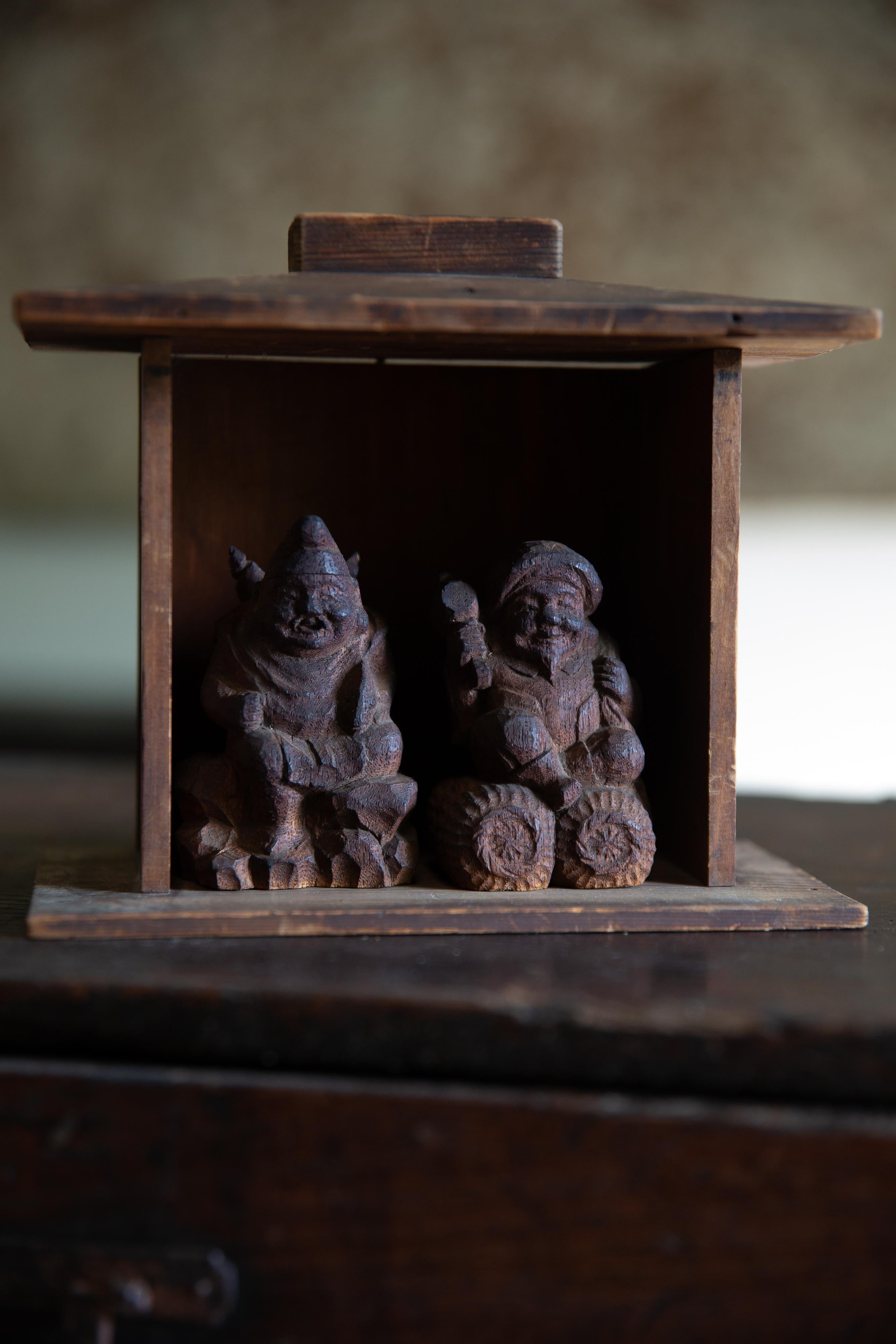 Antique wooden Zushi (miniature shrine, the 