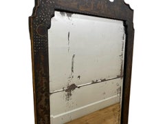 Antique Madeleine Castaing style English-Neoclassical Japanned lacquer mirror