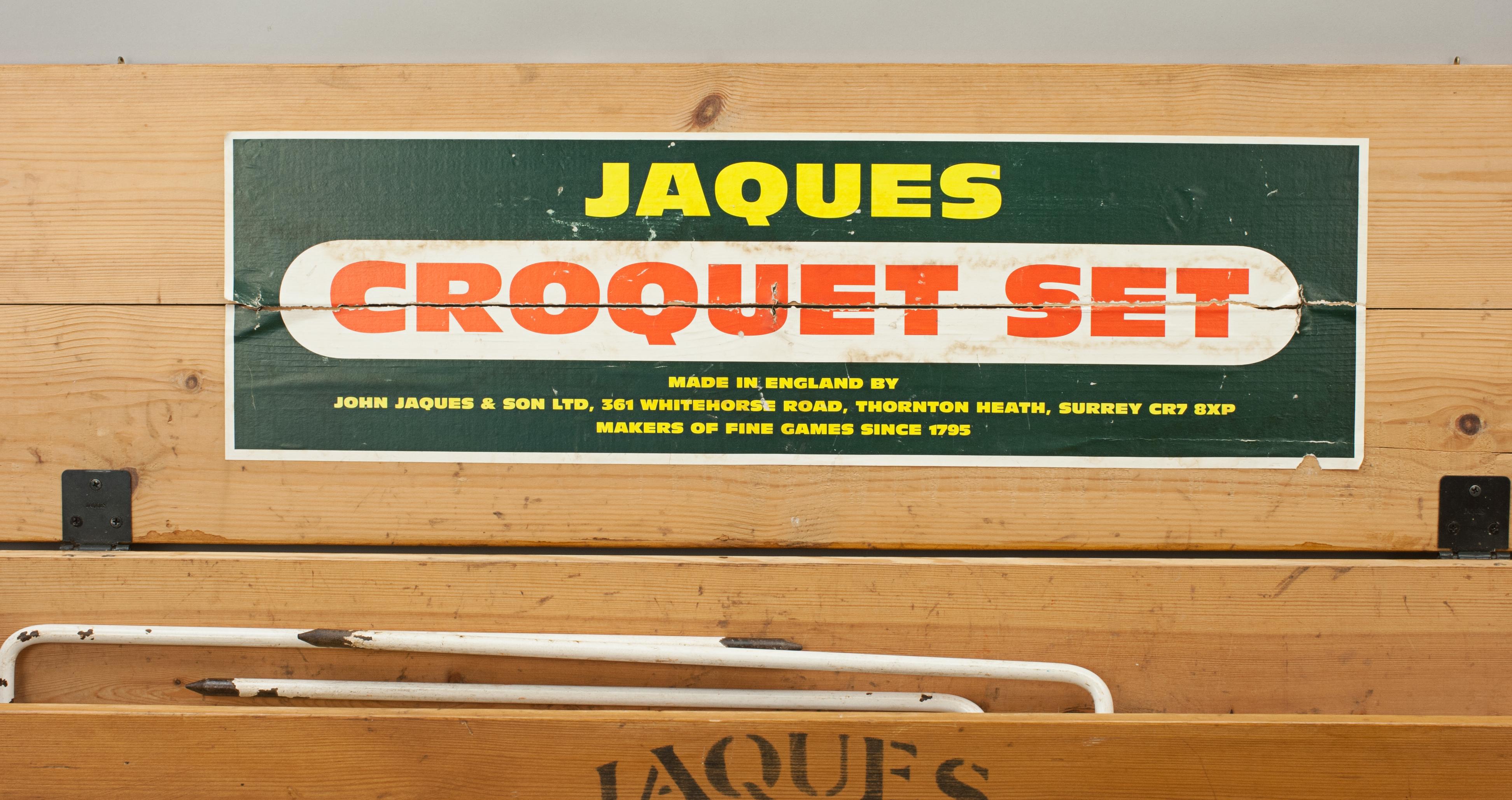 Antique Jaques 'Corrigrip' Croquet Set in Original Pine Box 1