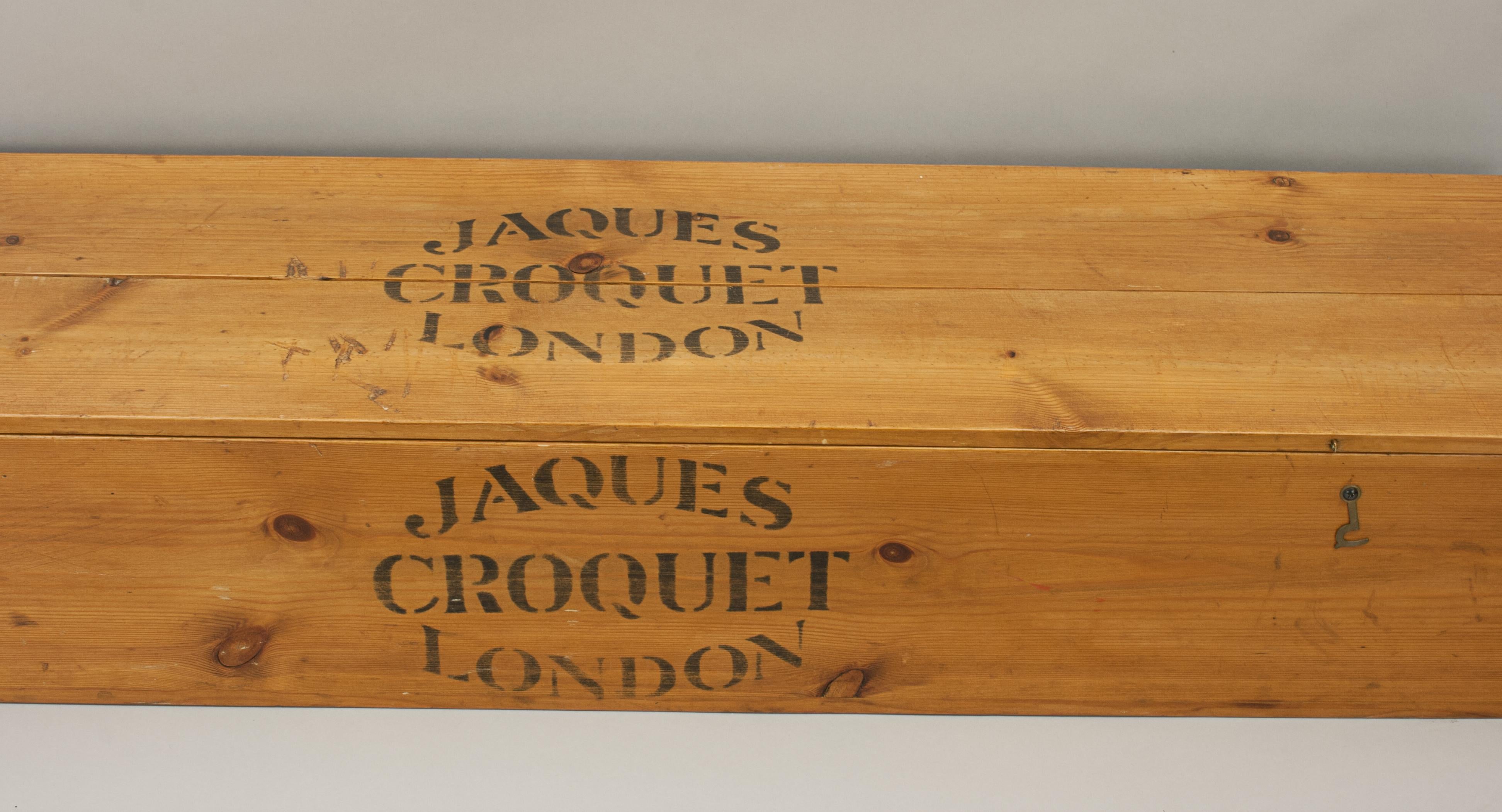 Antique Jaques 'Corrigrip' Croquet Set in Original Pine Box 2