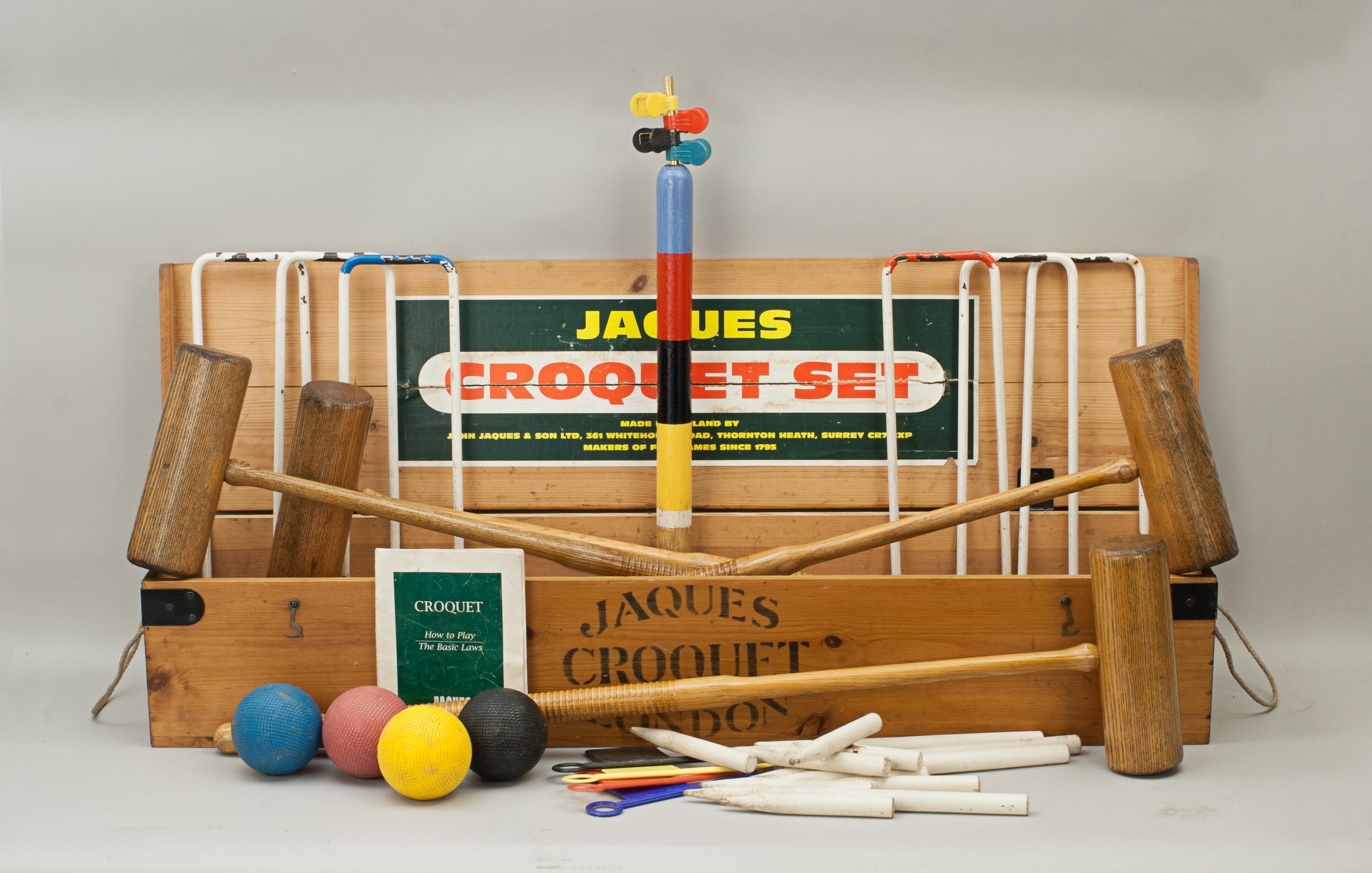 Antique Jaques 'Corrigrip' Croquet Set in Original Pine Box 4