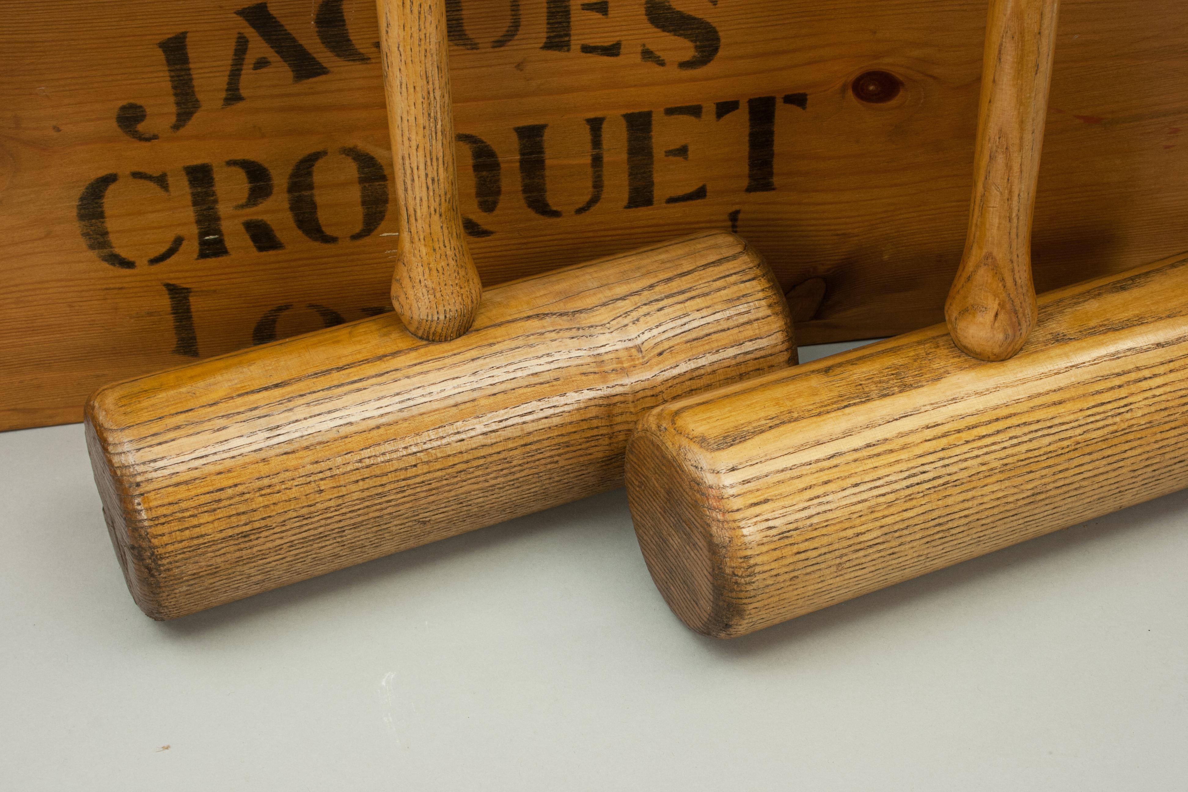 20th Century Antique Jaques 'Corrigrip' Croquet Set in Original Pine Box