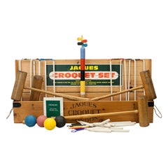 Antique Jaques 'Corrigrip' Croquet Set in Original Pine Box