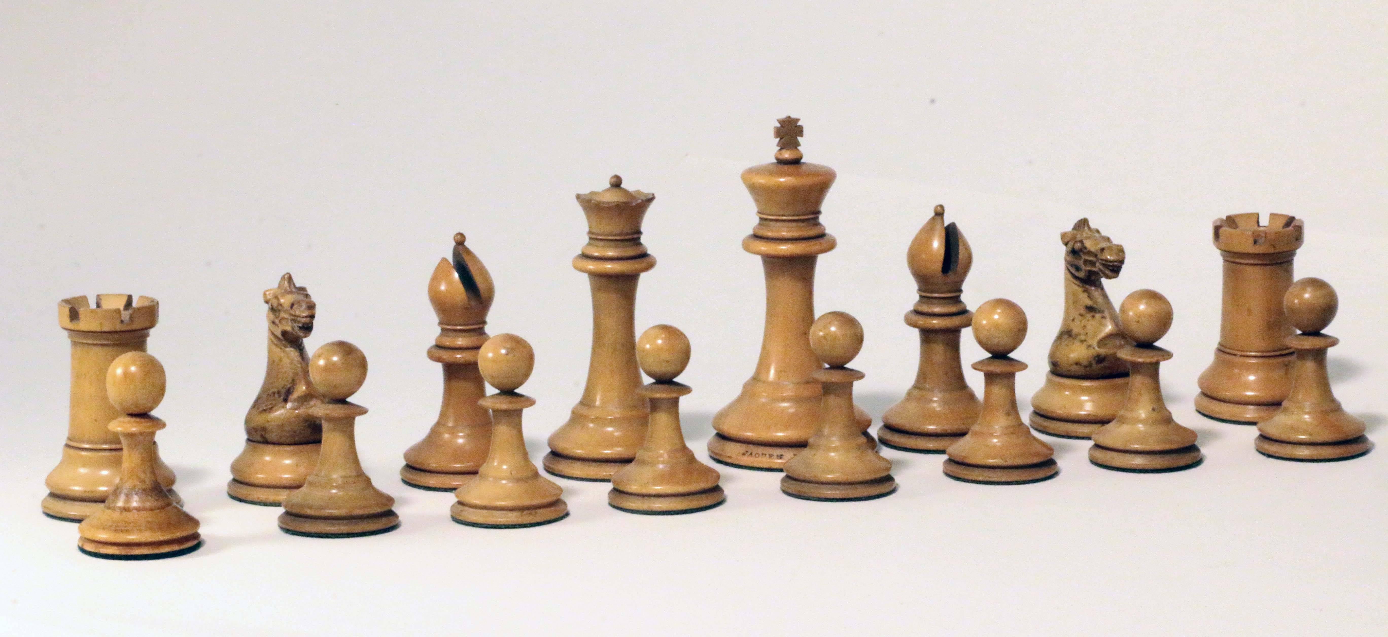 This Classic set was made by the celebrated Jaques of London before 1855 and is the model with the desirable 
