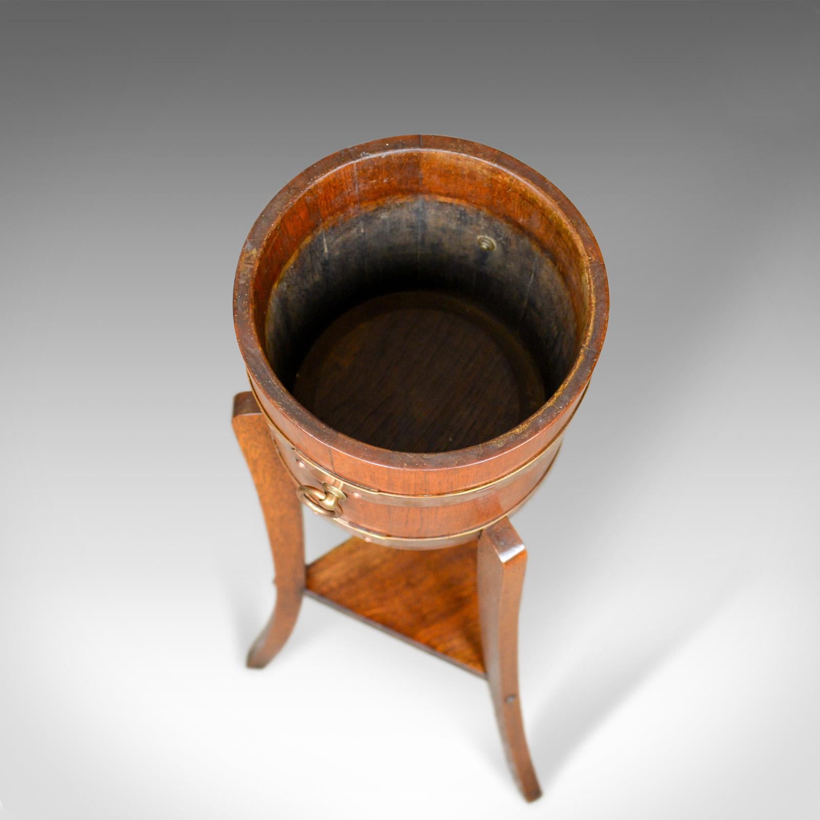 Arts and Crafts Antique Jardiniere, Arts & Crafts, Coopered Barrel on Stand, Lister, circa 1900