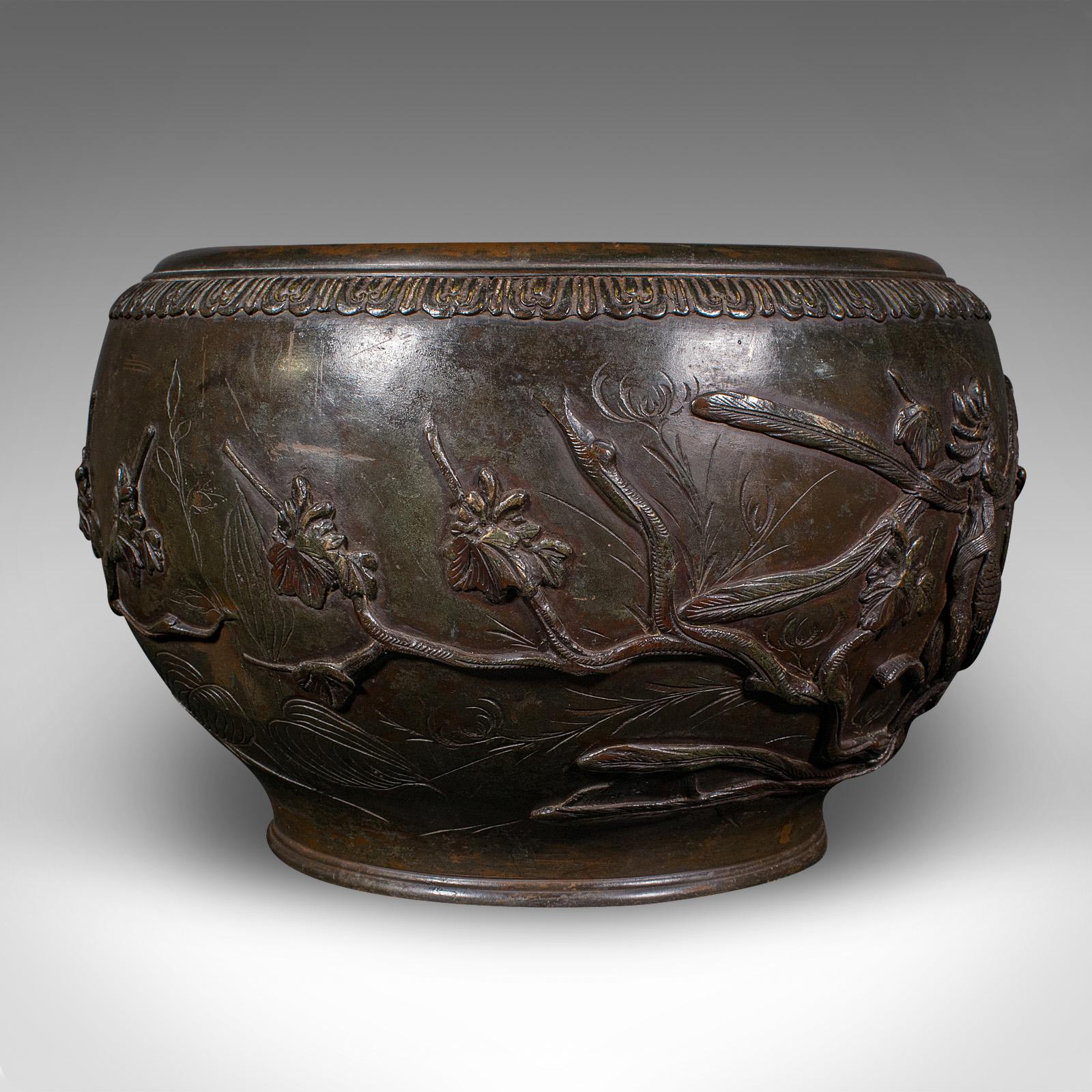 Victorien Bol jardinière japonais ancien, bronze, jardinière décorative, Edo, victorienne en vente