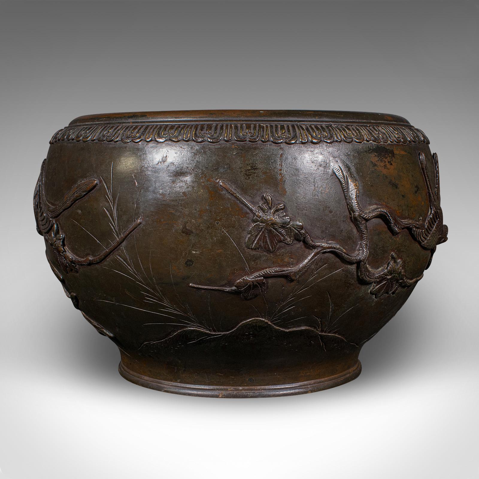 Bol jardinière japonais ancien, bronze, jardinière décorative, Edo, victorienne Bon état - En vente à Hele, Devon, GB