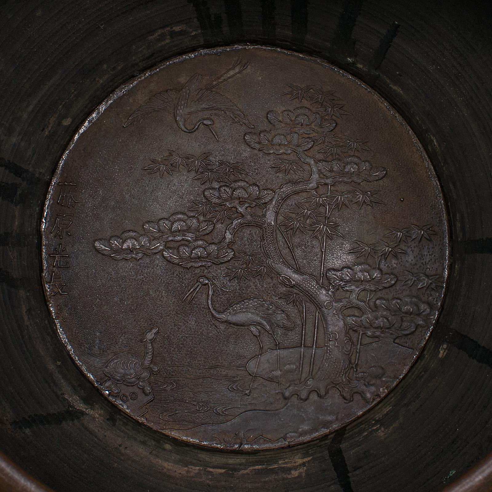 Bronze Bol jardinière japonais ancien, bronze, jardinière décorative, Edo, victorienne en vente