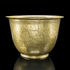 Antique Jardiniere Dish, Japanese, Meiji, Bronze, Decor, Planter Bowl, Victorian