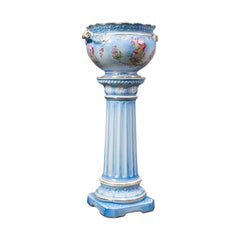 Retro Jardinière on Stand, English, Ceramic, Decorative Planter, Victorian