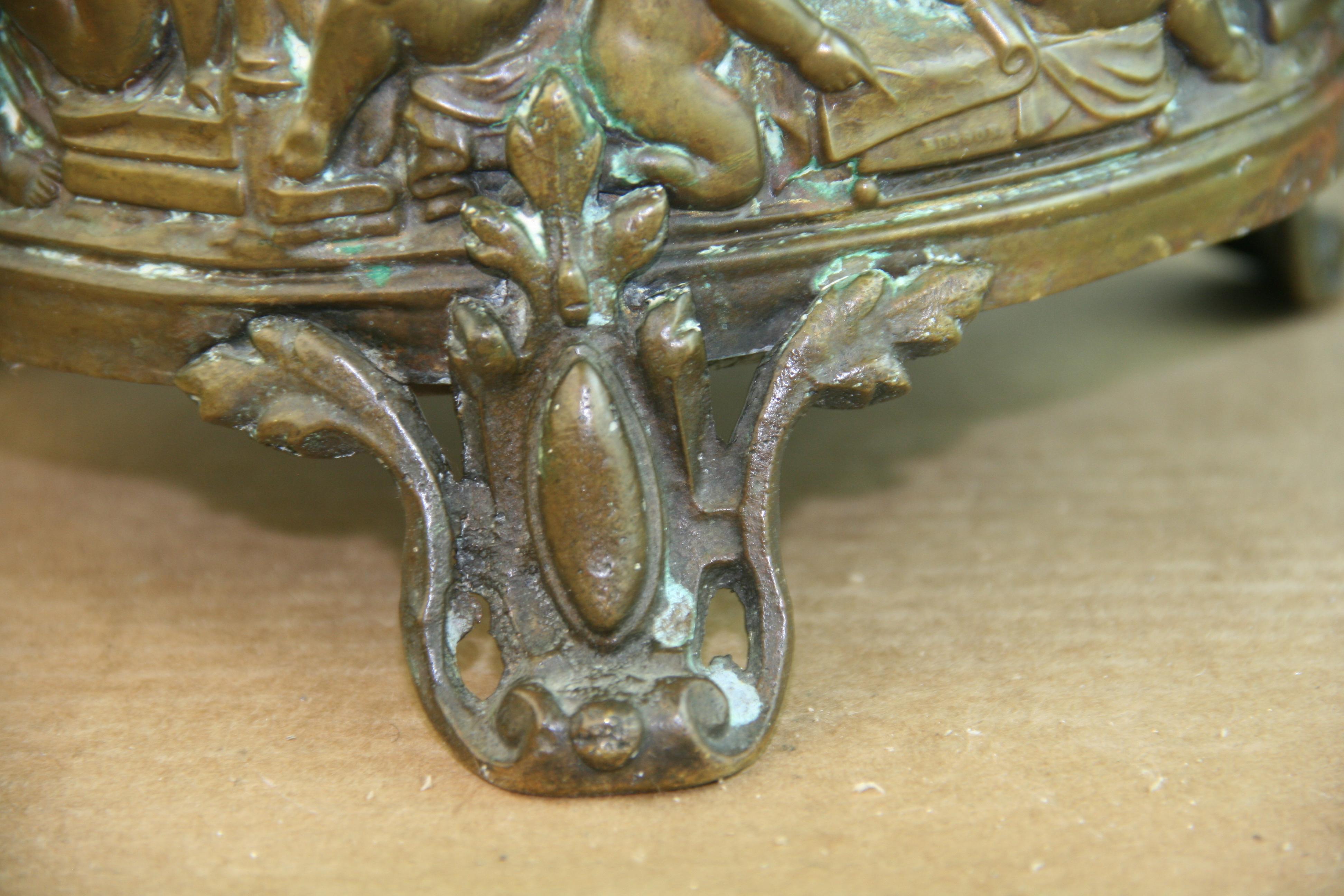 Antique Jardiniere/Planter Embossed Angels in Deep Relief For Sale 5