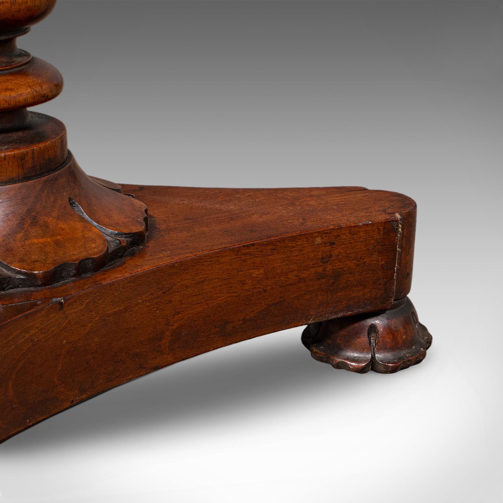 Jardinière ancienne, anglaise, noyer, marbre, table à plantes, William IV en vente 4