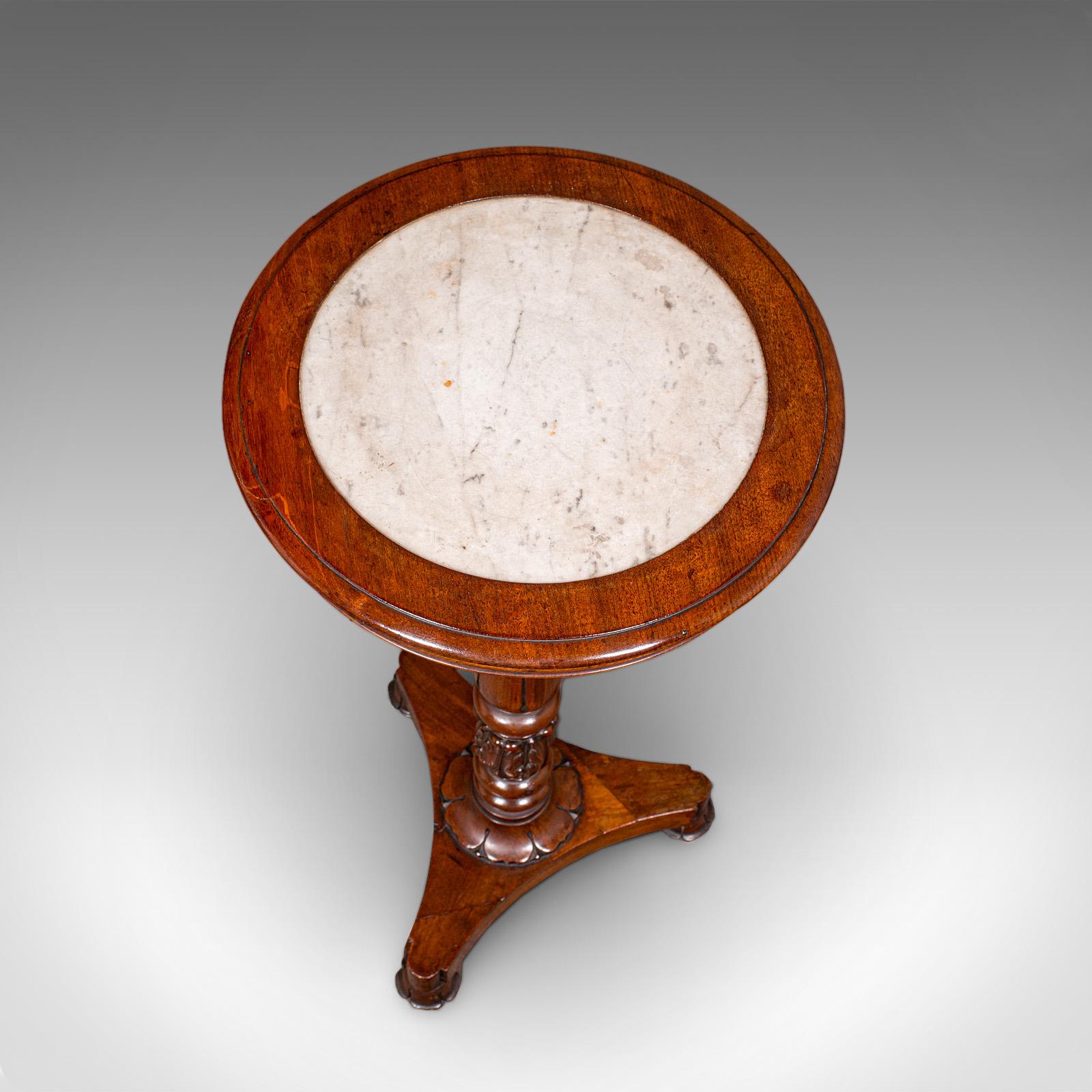 Marbre Jardinière ancienne, anglaise, noyer, marbre, table à plantes, William IV en vente