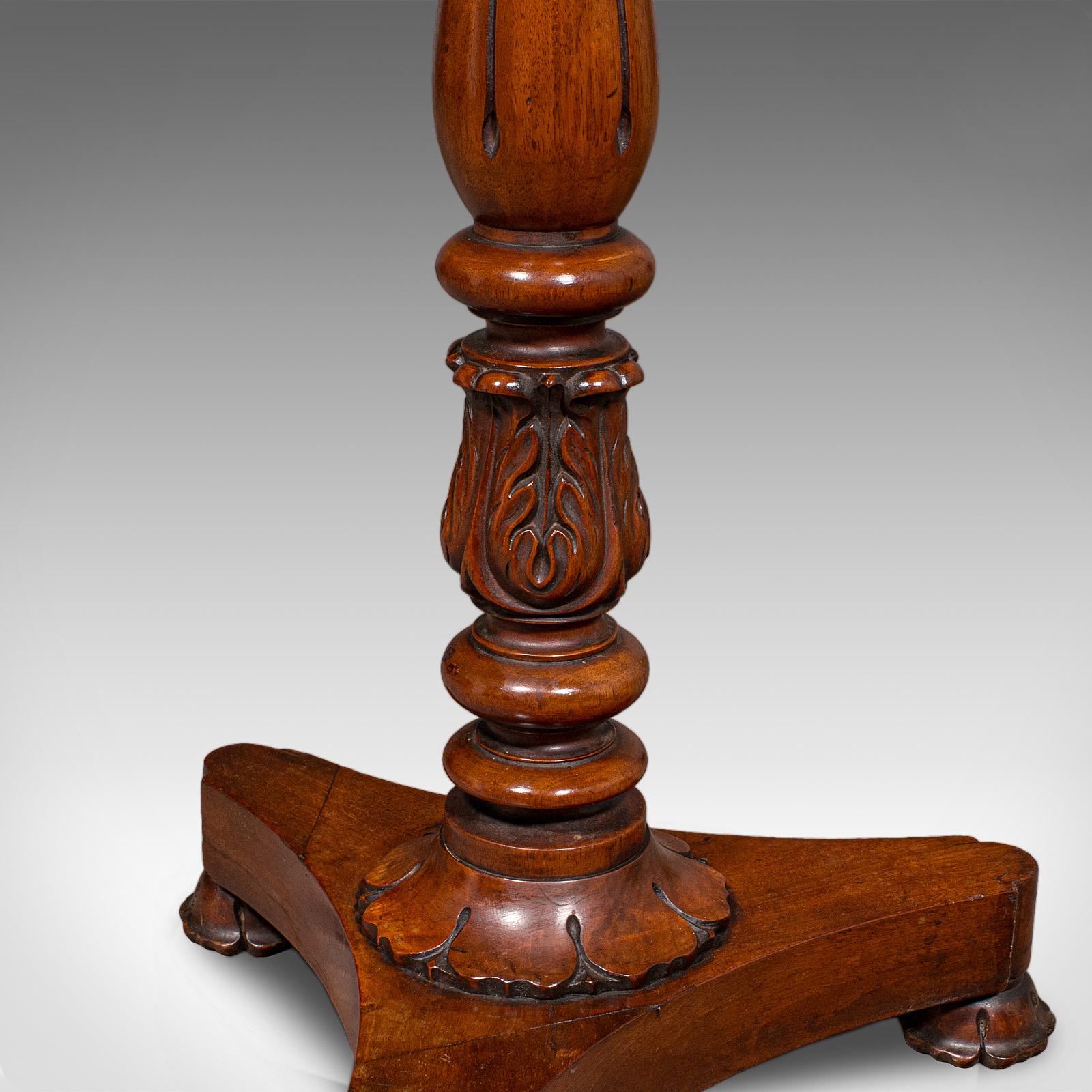 Jardinière ancienne, anglaise, noyer, marbre, table à plantes, William IV en vente 2