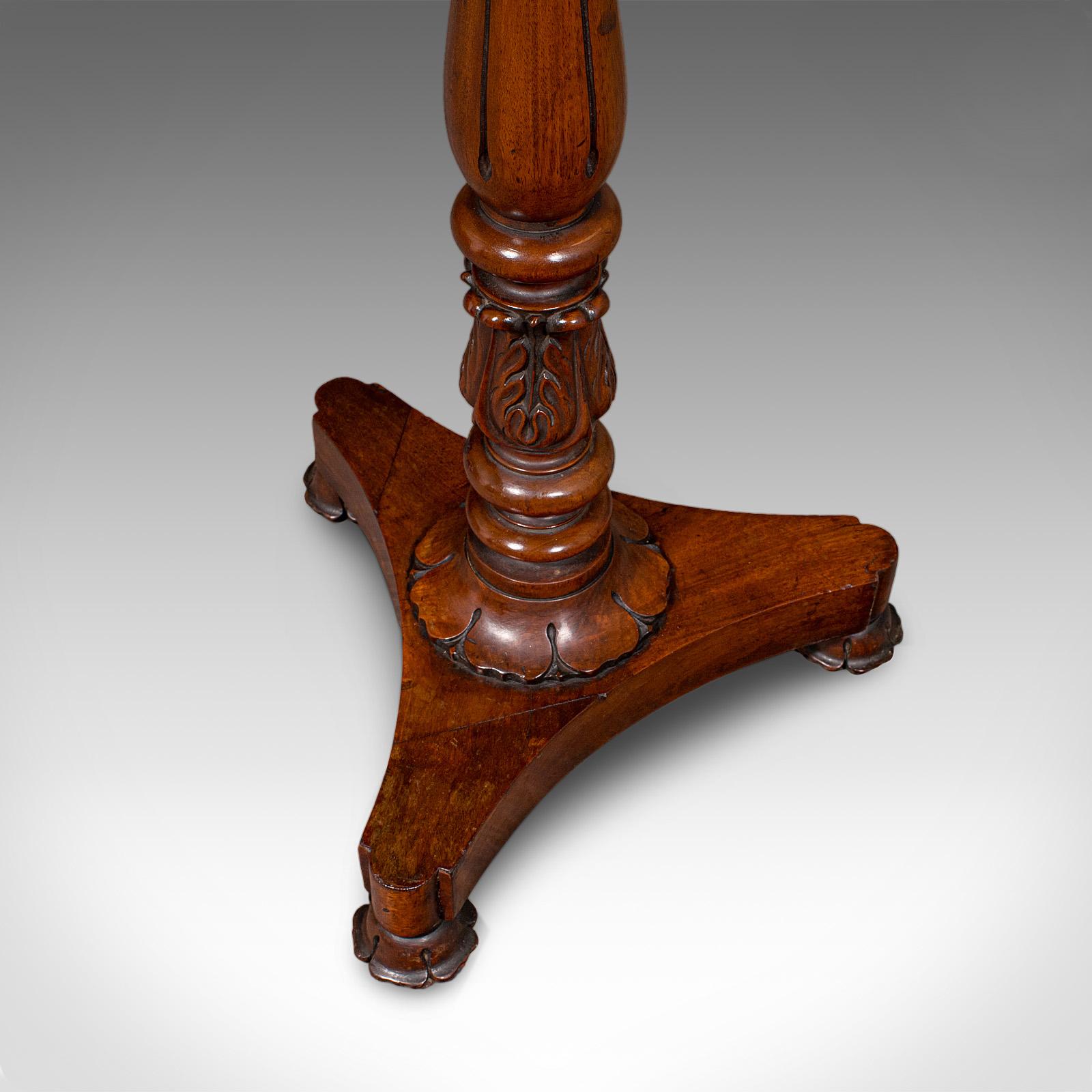 Jardinière ancienne, anglaise, noyer, marbre, table à plantes, William IV en vente 3