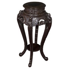 Antique Jardiniere Stand, Japanese, Ebonised, Portico Planter Table, Victorian
