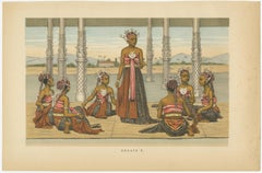 Antique Javanese Costume & Dance Prints – Bedajas and Ronggeng – c.1860